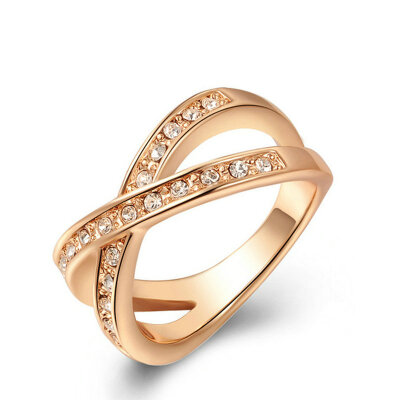 

Yoursfs® 18K Rose Gold Plated Crystal Love For Ever Bridal Ring Use Austrian Crystal Wedding Ring