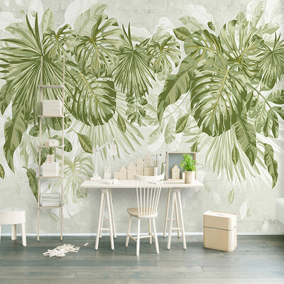 

Photo Wallpaper Tropical Green Plants 3D Wall Murals Living Room Bedroom Background Wall Home Decor Papel De Parede 3D Paisagem
