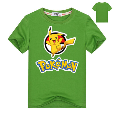 

Летние дети дети Шорты футболки хлопчатобумажные Pokemon Go мальчики девушки tops тройники пикачу t рубашки для одежды для девочек