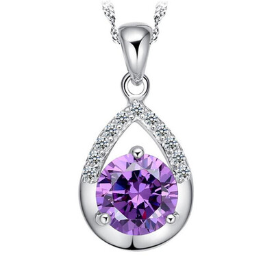 

Water Drop Pendant Necklace For Women Cubic Zirconia High Quality Fashion Jewelry Valentines Day Gift WH