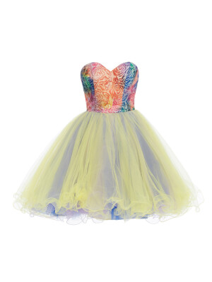 

CAZDZY Sweetheart Lace-Up Knee-Length A Line Cocktail Dress