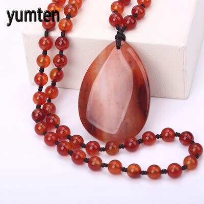 

Yumten Популярные Длинные ожерелья Мужчины Капли воды Кулон Агат Китайский стиль Модные аксессуары Подарки Mini Exo Лучшие ювелирные изделия тела