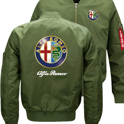 

new Alfa Romeo Bomber Flight Flying Jacket Winter thicken Warm Zipper Men Jackets Anime Mens Casual Coat