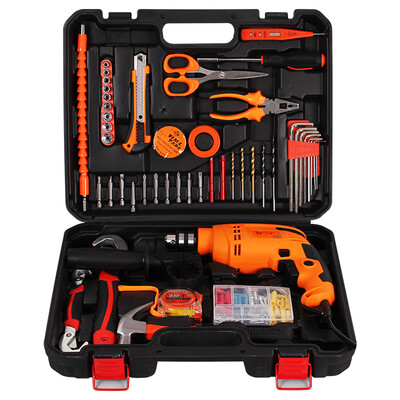 

Worker bee WORKERBEE GI550RE Lux high quality impact drill set electric manual tool kit set household hand drill multi-function small electric hammer 113 sets