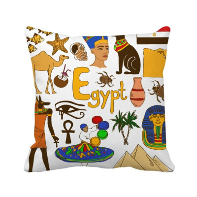 

Egypt Landscap Animals National Flag Square Throw Pillow Insert Cushion Cover Home Sofa Decor Gift