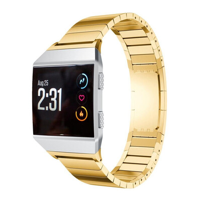 

Double Button Folding Clasp Stainless Steel Replacement Band for Fitbit Ionic Smart Fitness Watch