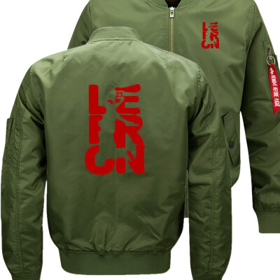 

LeBron James Bomber Flight Flying Jacket Winter thicken Warm Zipper Men Jackets Anime Mens Casual Coat