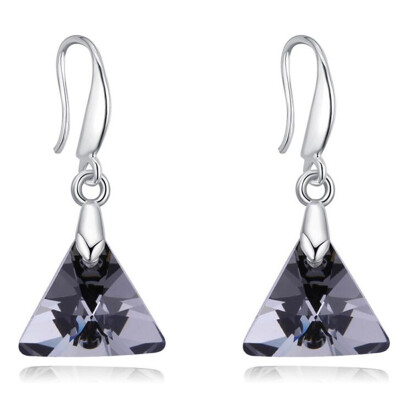 

Triangle Crystal from Austrian Blue Long Drop Earrings Jewelry For Women Accessories Bijoux Party Gift 27400