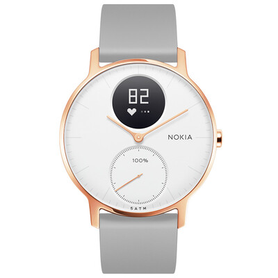 

Nokia (NOKIA) Steel HR Smart Watch Металлическая поверхность Интеллектуальное отслеживание сердечного ритма Плавание Водонепроницаемое напоминание о входящем звонке 36 мм Розовое золото Белое