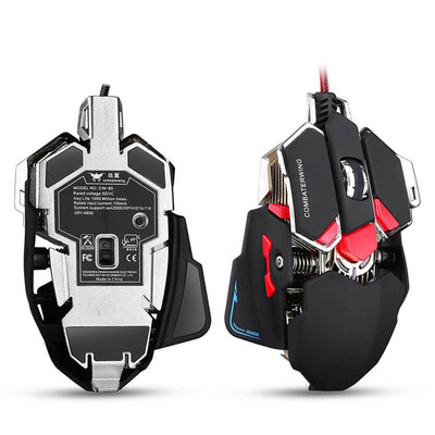 

Combaterwing CW-80 Professional Programmable Optical Gaming Mouse 4800DPI USB Wired Ergonomic Design - Black