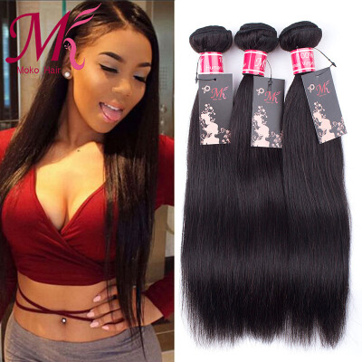 

7A Peruvian Virgin Hair Straight 3 Bundles Moko Queen Hair Products Human Hair Weave Unprocessed Mink Peruvian Straight Hair