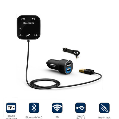 

Bluetooth Car MP3 Player Wireless FM Transmitter Car Kit Hands Free Magnetic Base With Dual USB Car Charger for iPhone Samsung
