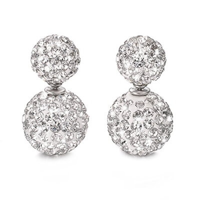 

Yoursfs Crystal Ball Earrings For Women Double Sided Rhinestone Crystal Balls Beads Tribal Stud Earring