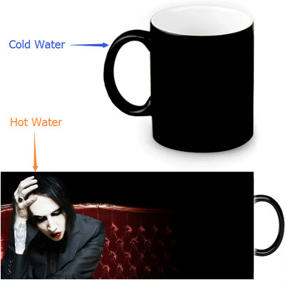 

Marilyn Manson 350ml/12oz Heat Reveal Mug Color Change Coffee Cup Sensitive Morphing Mugs Magic Mug Milk Tea Cups