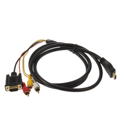 

Home Theater High-speed data transfer HDMI to VGA 3 RCA Adapter Cable