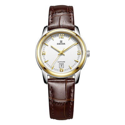 

According to wave EBOHR watch the era of elements of the series between the white gold belt leather couples table female table 50280346