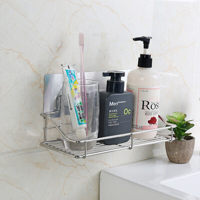 

Wanshijia no trace free punching stainless steel bathroom rack bathroom toilet bathroom metal shelf JD-NG-11