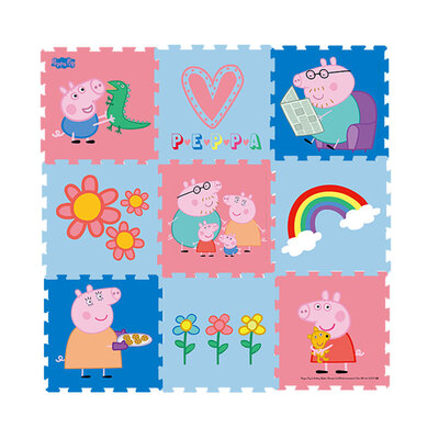 

Peppa Pig crawling mat climbing mat environmentally friendly tasteless mat moisture-proof anti-skid anti-collision stitching pad 30301cm 9 pieces of rain after the rainbow