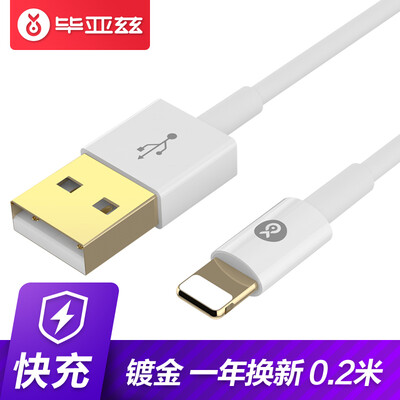 

BIAZE Apple Data Cable Позолоченный телефонное зарядное устройство Шнур питания 0,2 Метр K26 Белый iPhone5 / 6s / 7 / 8Plus / X / Новый iPad Air Mini