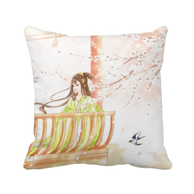 

Xinghua Swallow Chinese Style Watercolor Polyester Toss Throw Pillow Square Cushion Gift