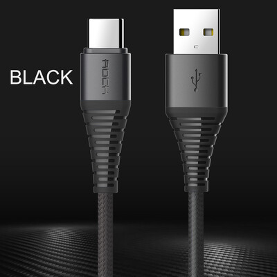 

Rock Hi-Tensile Type C 3A Charge & Data Sync Cable Nylon Braided Durable Cord For Samsung Galaxy S8 Note8