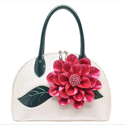 

Handbags Handbags Flower Shell Bag Korean Bright Leather Single Shoulder Span