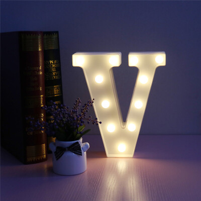 

WH 26 Letters White LED Night Light Marquee Sign Alphabet Lamp For Birthday Wedding Party Bedroom Wall Hanging Decoration