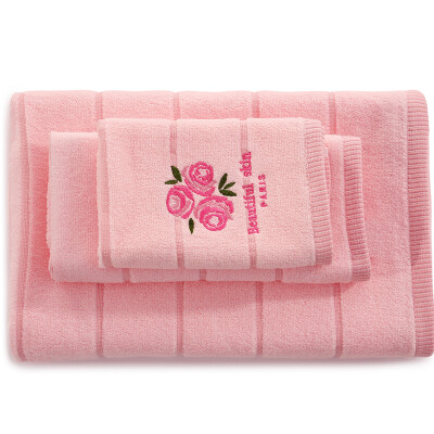 

Sanli Cotton Embroidered Rose Scent SquareTowelBath Towel Gift Box Three-piece