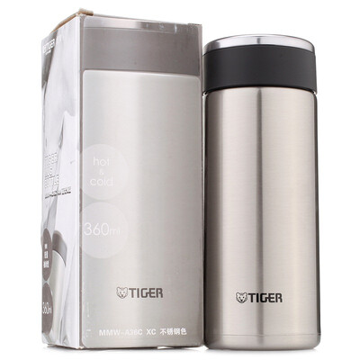 

[Jingdong supermarket] Tiger brand (Tiger) insulation Cup 360ml stainless steel vacuum ultra-light straight office tea tea MMW-A36C-KC