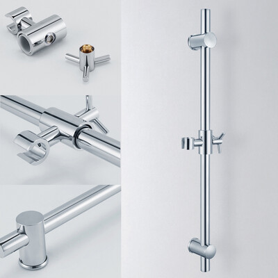 

KES F203 Stainless Steel Slide Bars with All Brass Handheld Shower Bracket Height and Angle Adjustable, Polished Steel