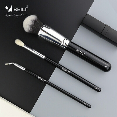 

BEILI 3 Stücke Grundlegende Stiftung Rouge Schatten Eyeliner Ziege kunsthaar Make-Up Pinsel set