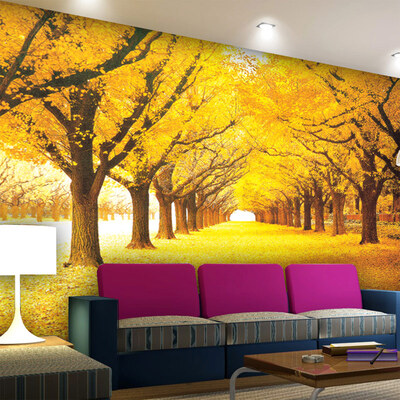 

Custom 3D Wall Murals Wallpaper Living Room Bedroom TV Background Modern Wallpaper Papel De Parede 3D Golden Trees Wall Mural
