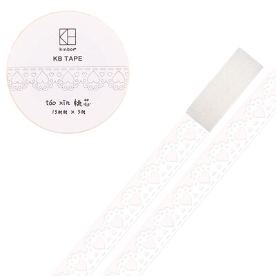 

Kinbor lace hand book&paper tape 15mm5msmall fresh hand book sticker peach core DTB64085