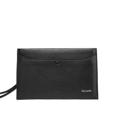 

Guy Laroche Ji Long Snow Handbag Mens Wallet Leather Handbag Green Middle-aged Business Casual Fashion Large-capacity Clutch GT26781012-01 Black