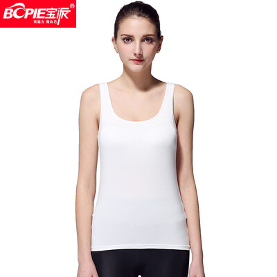 

Baopai BOPIE camisole female integrated with chest pad without steel ring BRA vest female wearing outer sports bottoming shirt white - regular section S