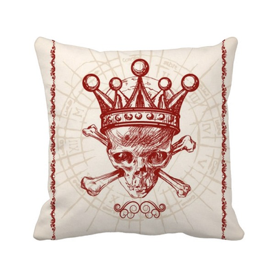 

Diamonds Red Crown Skeleton Poker Card Pattern Square Throw Pillow Insert Cushion Cover Home Sofa Decor Gift