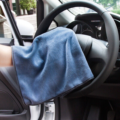 

Treasure strong absorbent thick padded car towel lint car wash polishing towel home multi-purpose decontamination towel steel blue