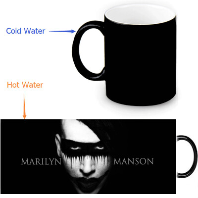 

Marilyn Manson 350ml12oz Heat Reveal Mug Color Change Coffee Cup Sensitive Morphing Mugs Magic Mug Milk Tea Cups