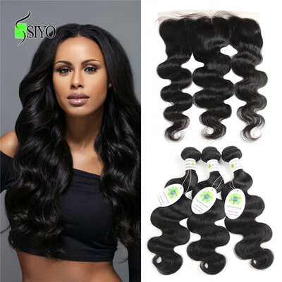

8A Peruvian Lace Frontal Closure With Bundles Peruvian Body Wave Hair Bundles With 13x4Inch Lace Frontals Human Hair Full Frontal