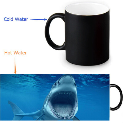 

Jaws Shark 350ml12oz Heat Reveal Mug Color Change Coffee Cup Sensitive Morphing Mugs Magic Mug Milk Tea Cups