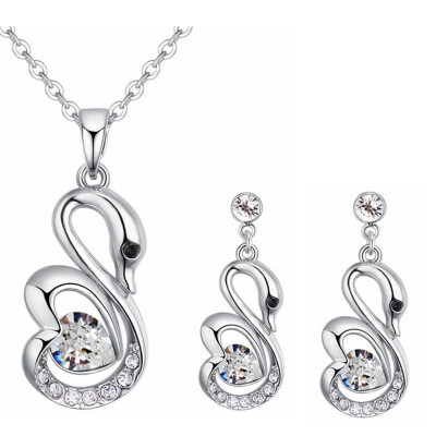 

Fashion Jewelry Sets Crystal from Austrian Heart Pendant Necklace Earrings Set For Women Accessories Bijoux 27091