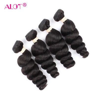 

Alot Loose Wave 100 Human Hair Weave weft 4 Bundles Indian Hair Loose Wave
