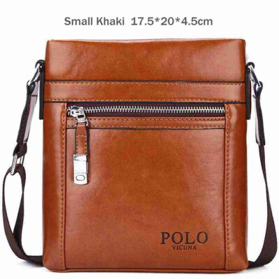 

VICUNA POLO High Quality Theftproof Waxy Leather Brand Man Bag With Metal Hasp Small Mens Crossbody Bag Vintage Shoulder Bags