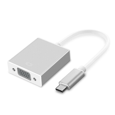 

Section Type-C VGA Converter Apple MacBook Laptop Connect TV Projector Monitor LK-TV001 Zinc Aluminum Alloy Silver