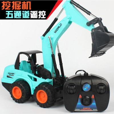 

2018 New Wire-controlled electric remote control truck toy Children's bulldozer excavator model Gifts for children