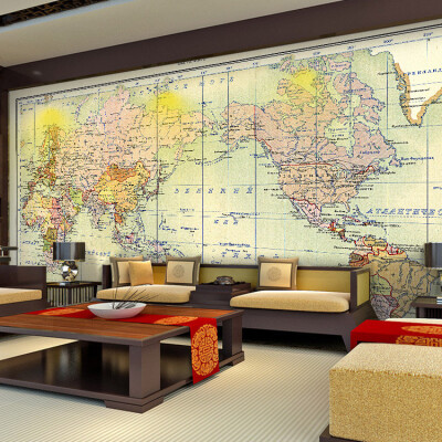 

3D photo wallpaper World map 3D stereo wallpaper theme hotel living room bedroom background mural wallpaper