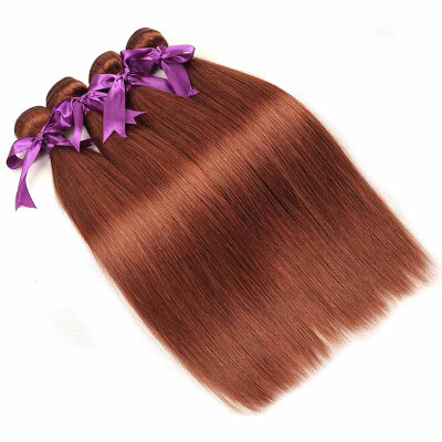 

Brazilian Straight Weave Human Hair 4 Bundles Cheap Brazilian 12-24 inch 33# Color Auburn Weft Virgin Hair Extension