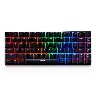 

Ajazz AK33RGB 82keys Anti-ghosting Эргономичная механическая клавиатура Прочный RGB Backlight Blue Switch - черный