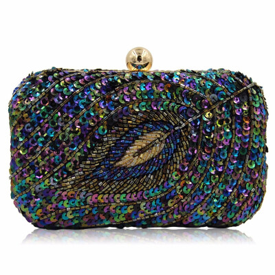 

Milisente Sequined Sparkle Beaded Bag Women Day Clutches Gold Evening Bags Lady Party Purse Silver Wedding Clutch Small Chain