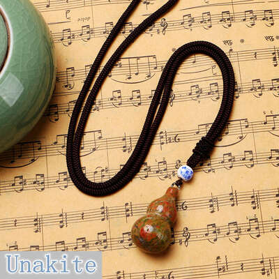 

1PCS Party Necklace Gourd Pendant Natural Crystal Fine Jewelry Rhinestone Turquoise Granate Taki Skyrim Sailor Steampunk Snake